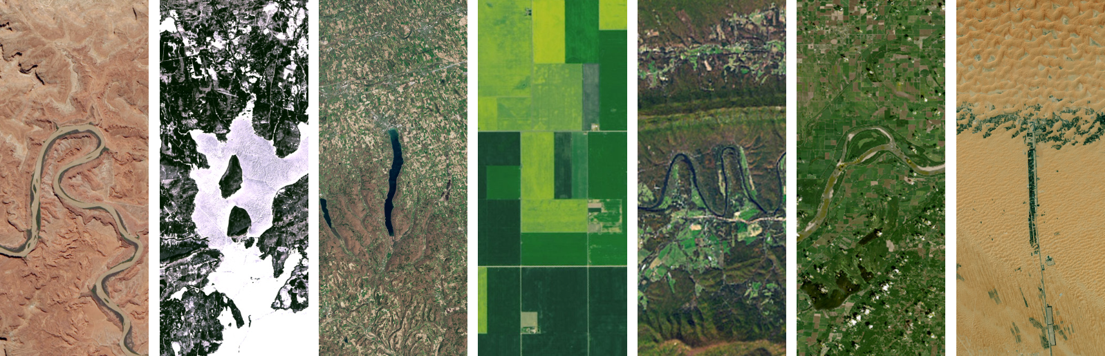 Le mot RAILMAT composé d'images satellites Landsat de la NASA
